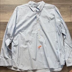 Vineyard Vines Blue and White Striped Casual Shirt